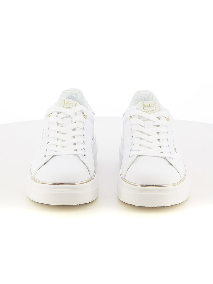 Sneakers stringate donna ENRICO COVERI SPORTSWEAR CSW514A90 bianco oro | Costa Superstore