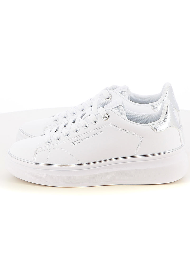 Sneakers stringate donna ENRICO COVERI SPORTSWEAR CSW514A90 bianco argento | Costa Superstore