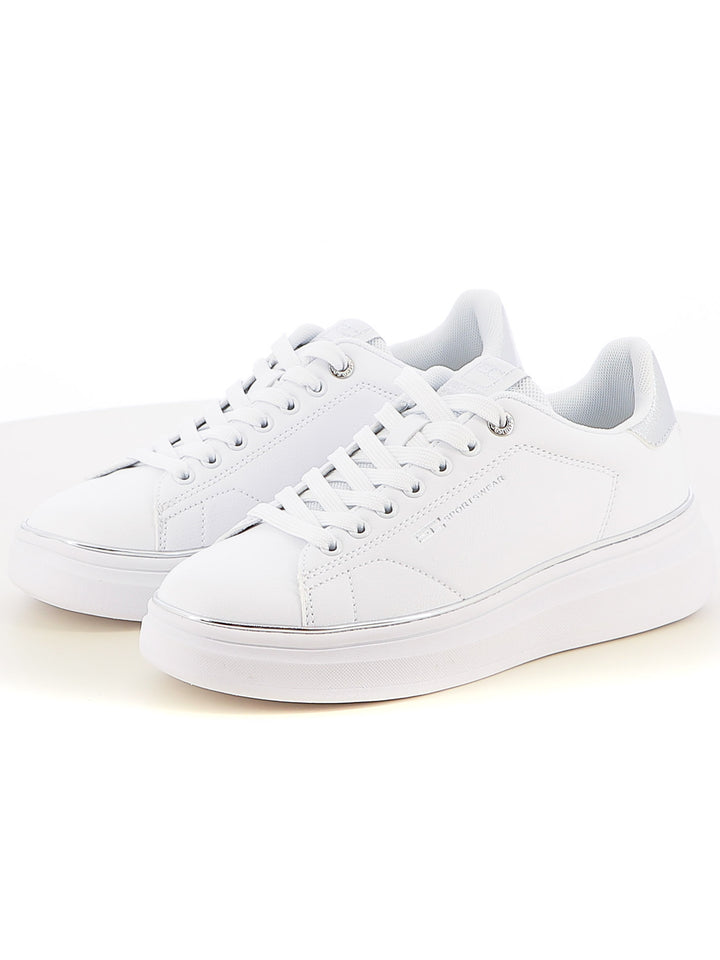 Sneakers stringate donna ENRICO COVERI SPORTSWEAR CSW514A90 bianco argento | Costa Superstore