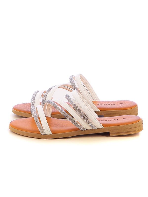 Ciabattine donna FEDERICA LORENZI 16974 bianco | Costa Superstore
