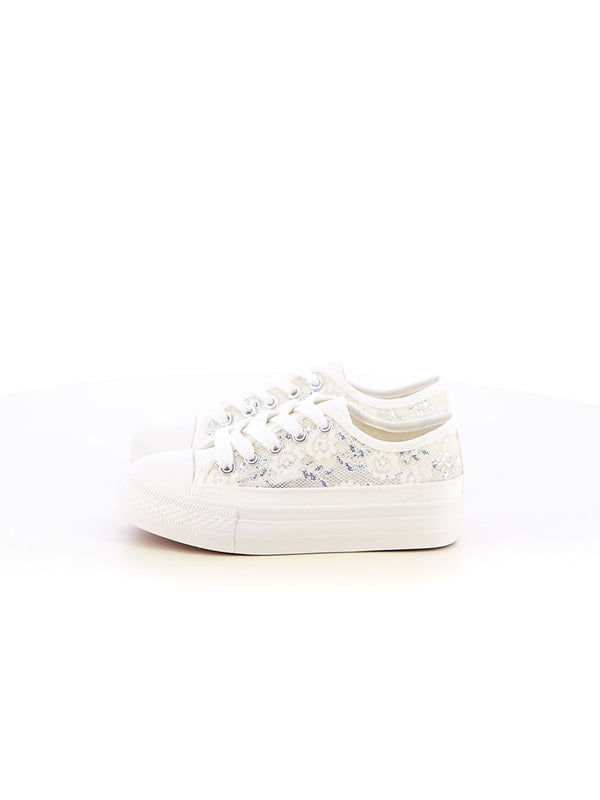 Sneakers in tela bambina JEK JO E101BA bianco argento | Costa Superstore