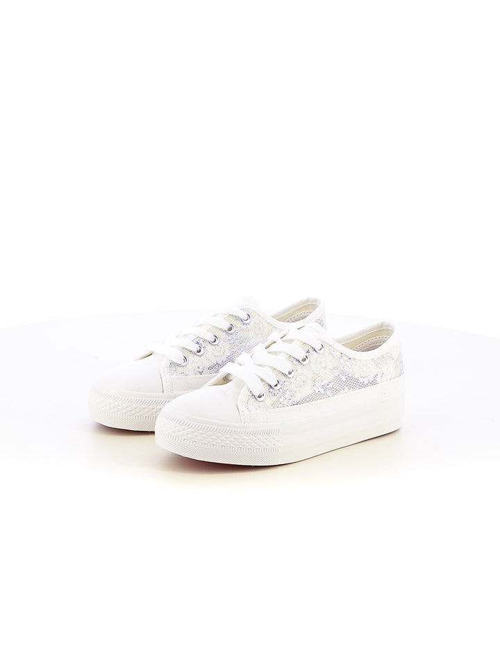 Sneakers in tela bambina JEK JO E101BA bianco argento | Costa Superstore