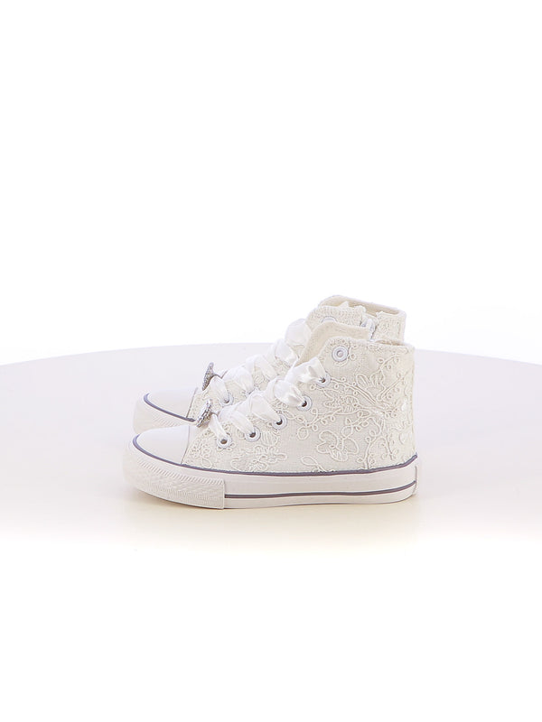 Sneakers stringate bambina LOVE DETAILS 135-308B bianco | Costa Superstore