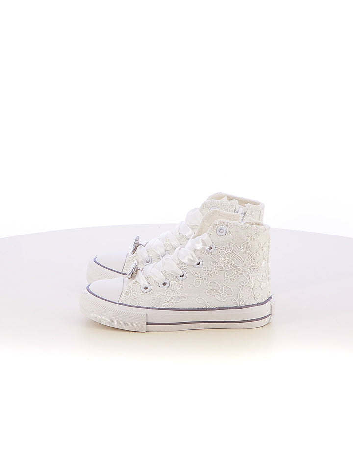 Sneakers stringate bambina LOVE DETAILS 135-308B bianco | Costa Superstore