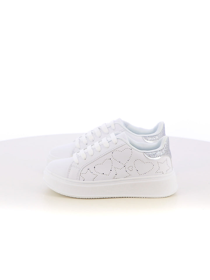 Sneakers stringate bambina LOVE DETAILS 153-340B argento | Costa Superstore