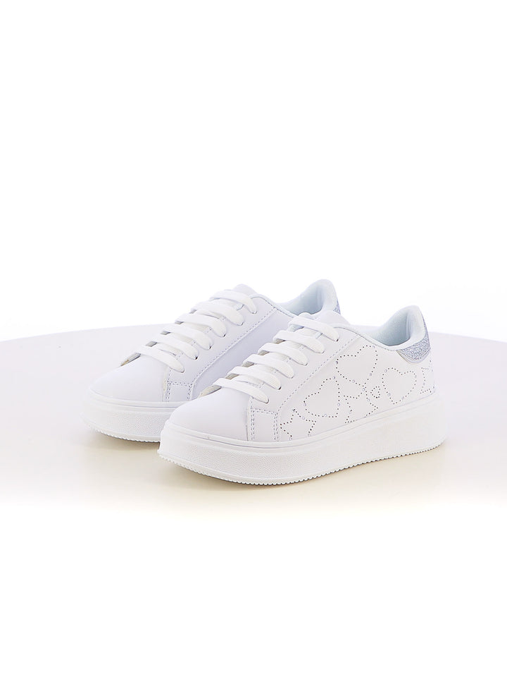 Sneakers stringate bambina LOVE DETAILS 153-340B argento | Costa Superstore