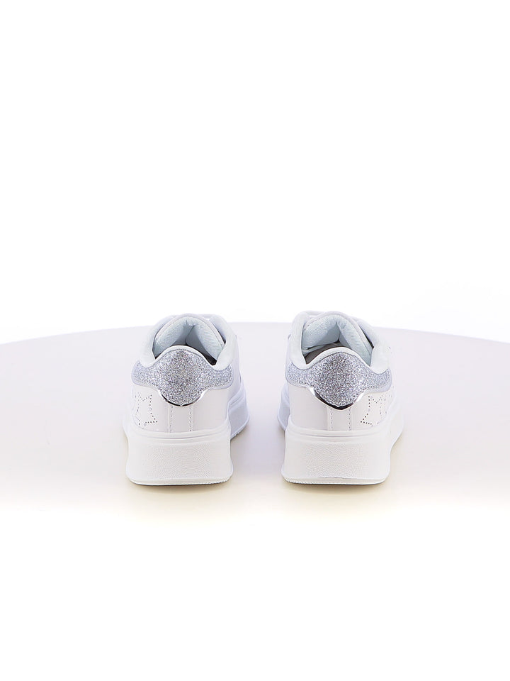 Sneakers stringate bambina LOVE DETAILS 153-340B argento | Costa Superstore