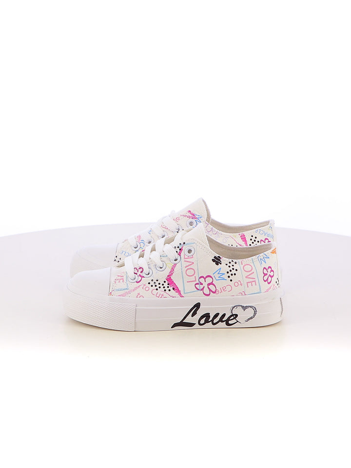 Sneakers stringate bambina LOVE DETAILS 155-307L bianco | Costa Superstore