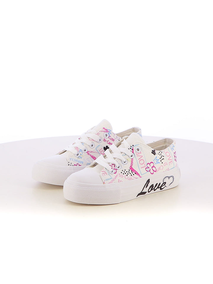 Sneakers stringate bambina LOVE DETAILS 155-307L bianco | Costa Superstore