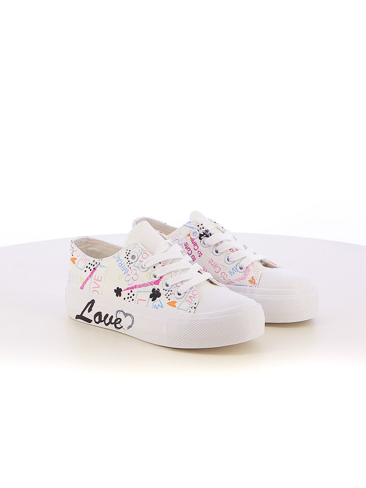 Sneakers stringate bambina LOVE DETAILS 155-307L bianco | Costa Superstore
