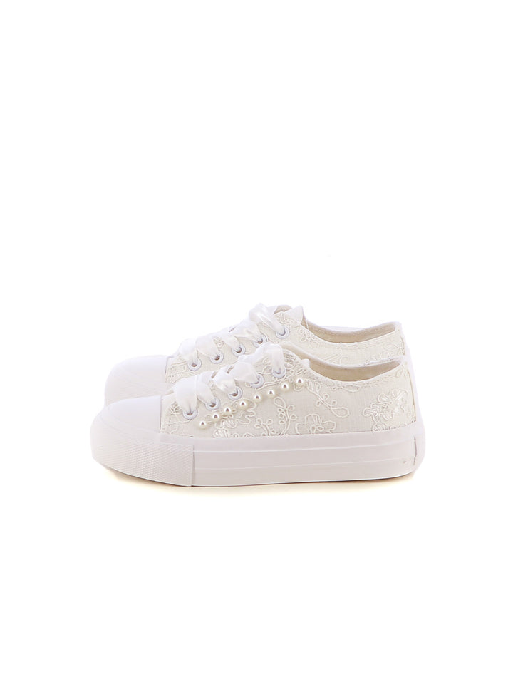 Sneakers stringate bambina LOVE DETAILS 155-334 bianco | Costa Superstore