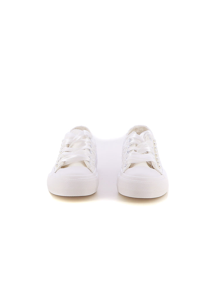 Sneakers stringate bambina LOVE DETAILS 155-334 bianco | Costa Superstore