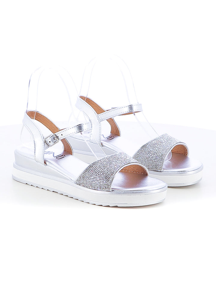 Sandali con cinturino donna MINU CH-2071-B03 argento | Costa Superstore