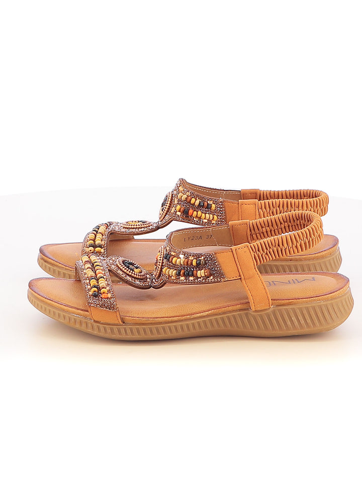 Sandali con t-strap donna MINU LY23A beige scuro | Costa Superstore