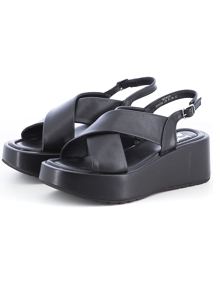 Sandali con cross-strap donna RANYA BZ403 nero | Costa Superstore