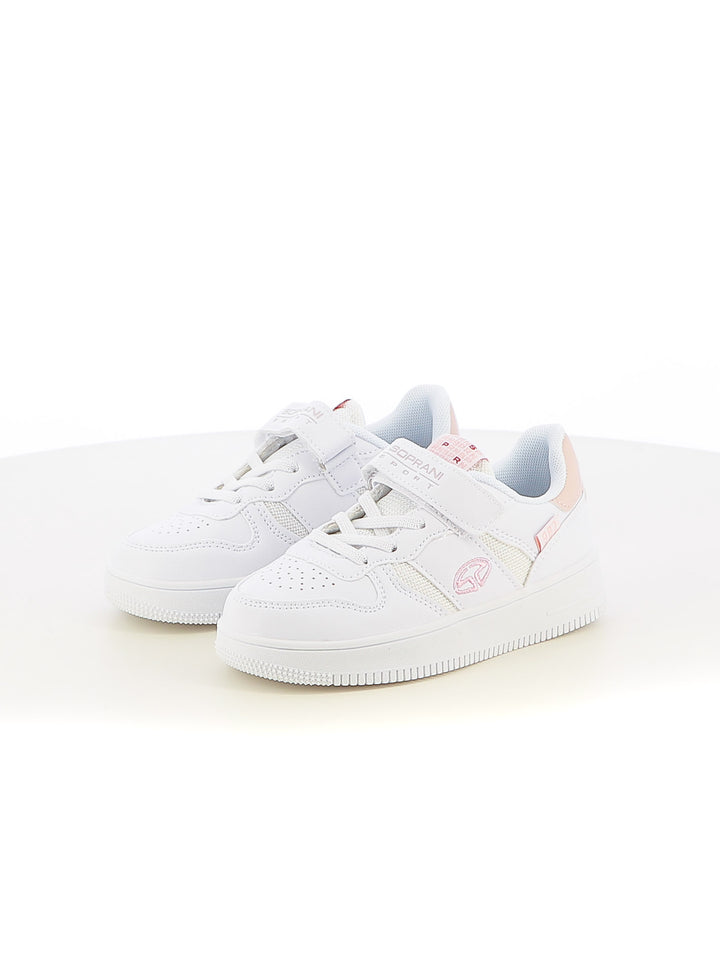 Sneakers stringate bambina SOPRANI SPORT SPG514R00A bianco rosa | Costa Superstore
