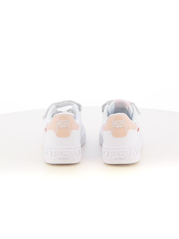 Sneakers stringate bambina SOPRANI SPORT SPG514R00B bianco rosa | Costa Superstore