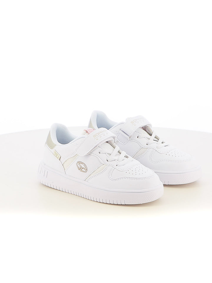 Sneakers stringate bambina SOPRANI SPORT SPG514R00B bianco oro | Costa Superstore