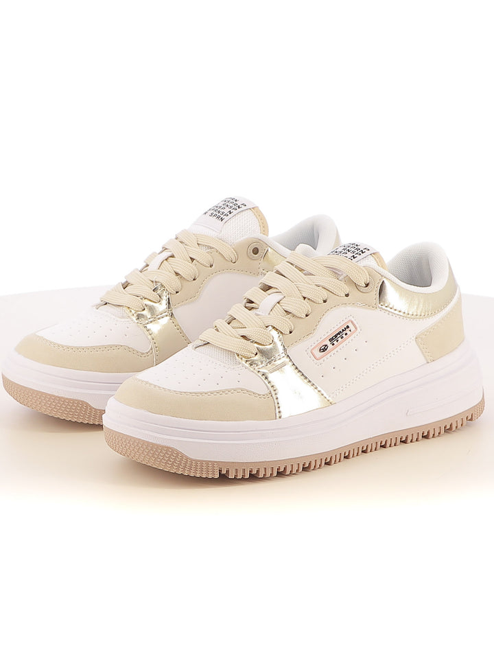 Sneakers stringate donna SOPRANI SPORT SPW517R03 beige chiaro | Costa Superstore