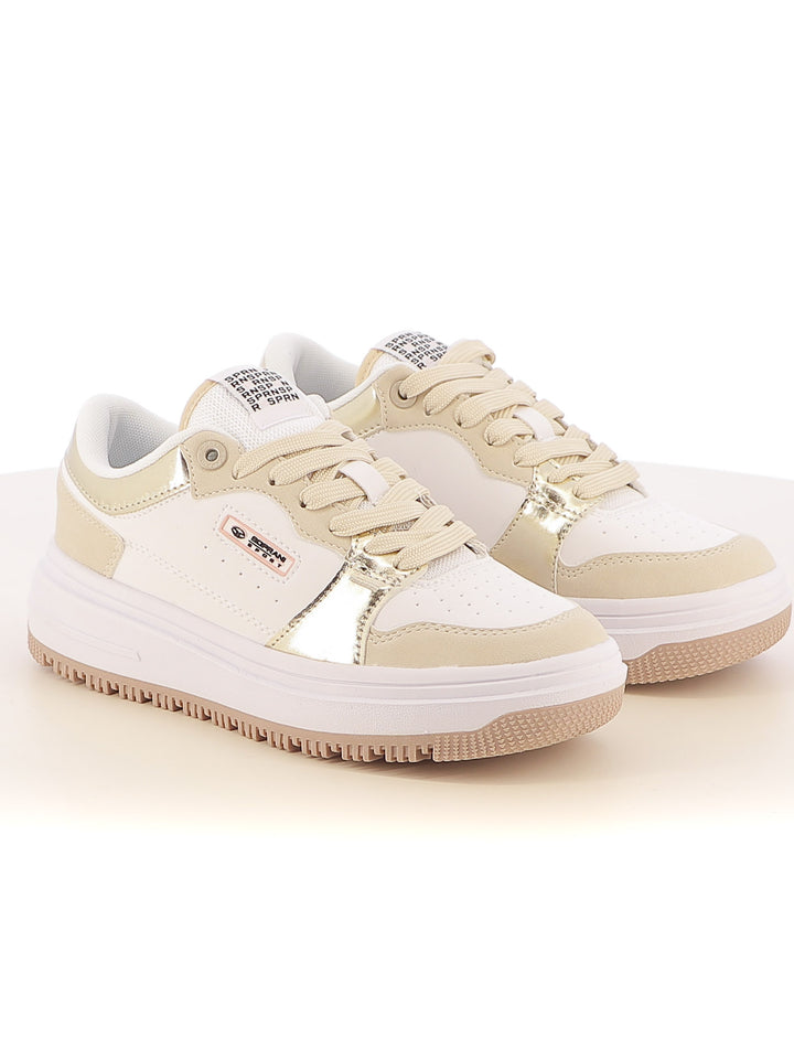 Sneakers stringate donna SOPRANI SPORT SPW517R03 beige chiaro | Costa Superstore