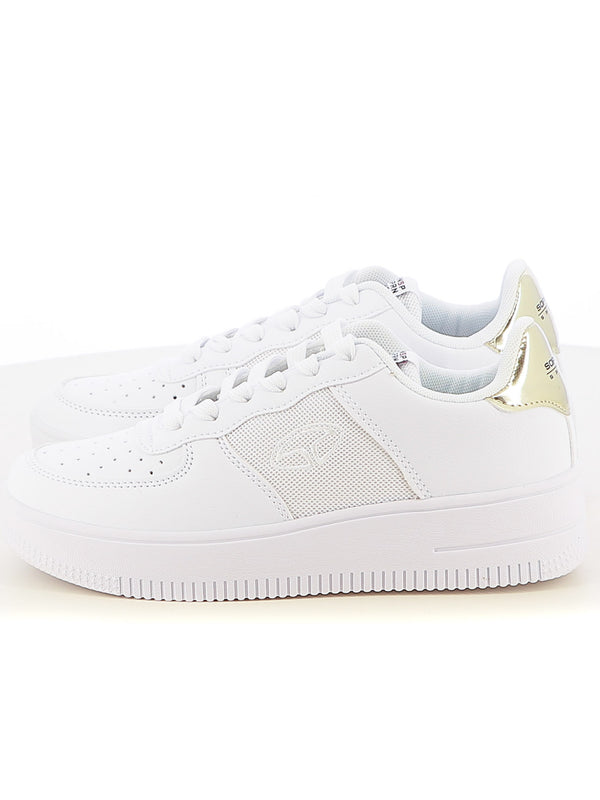 Sneakers stringate donna SOPRANI SPORT SPW517R05 bianco oro | Costa Superstore