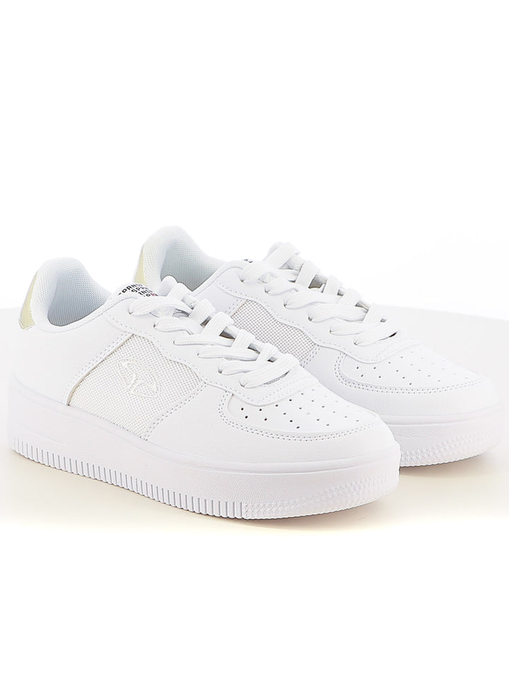 Sneakers stringate donna SOPRANI SPORT SPW517R05 bianco oro | Costa Superstore