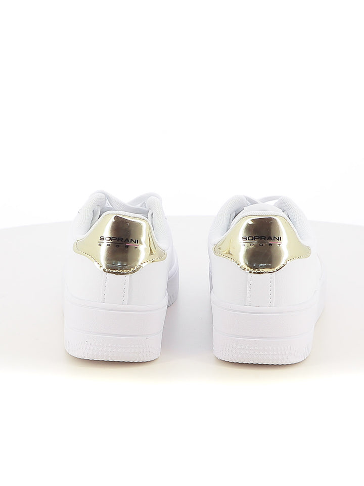 Sneakers stringate donna SOPRANI SPORT SPW517R05 bianco oro | Costa Superstore