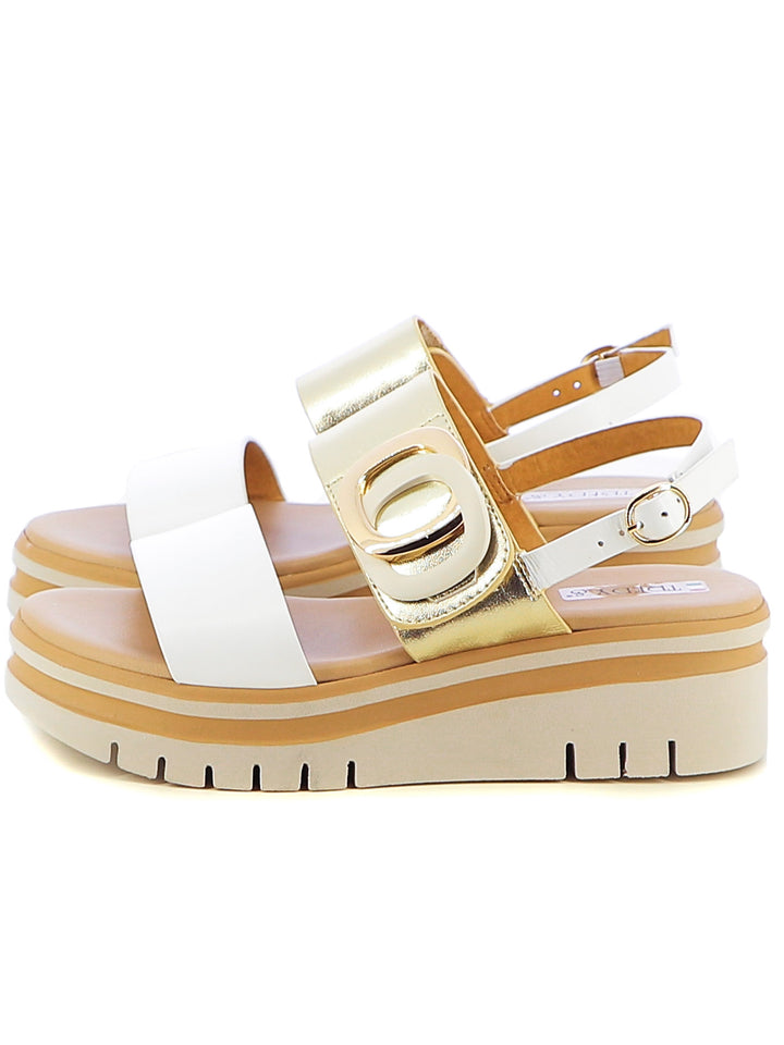 Sandali con cinturino donna TREDYS 54214 bianco oro | Costa Superstore