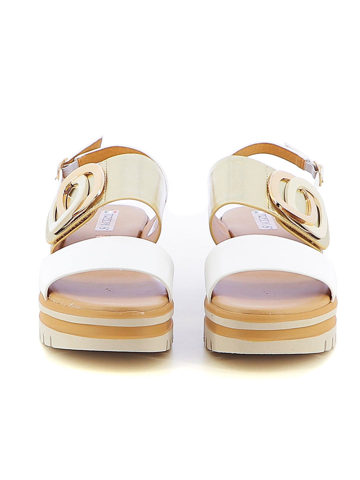 Sandali con cinturino donna TREDYS 54214 bianco oro | Costa Superstore