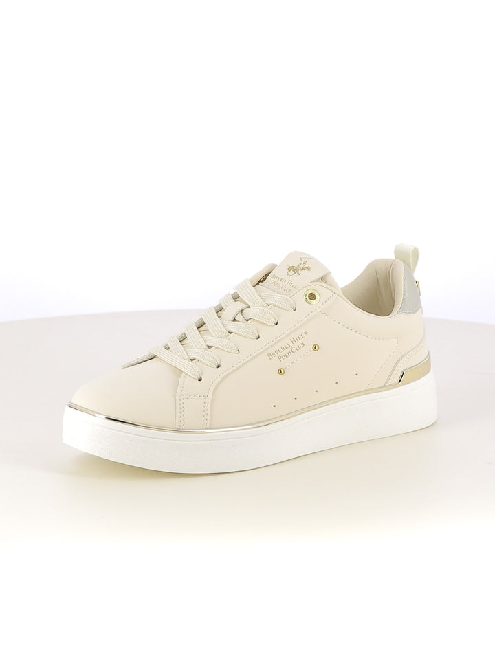 Sneakers stringate donna BH POLO CLUB BHW524300 beige chiaro | Costa Superstore