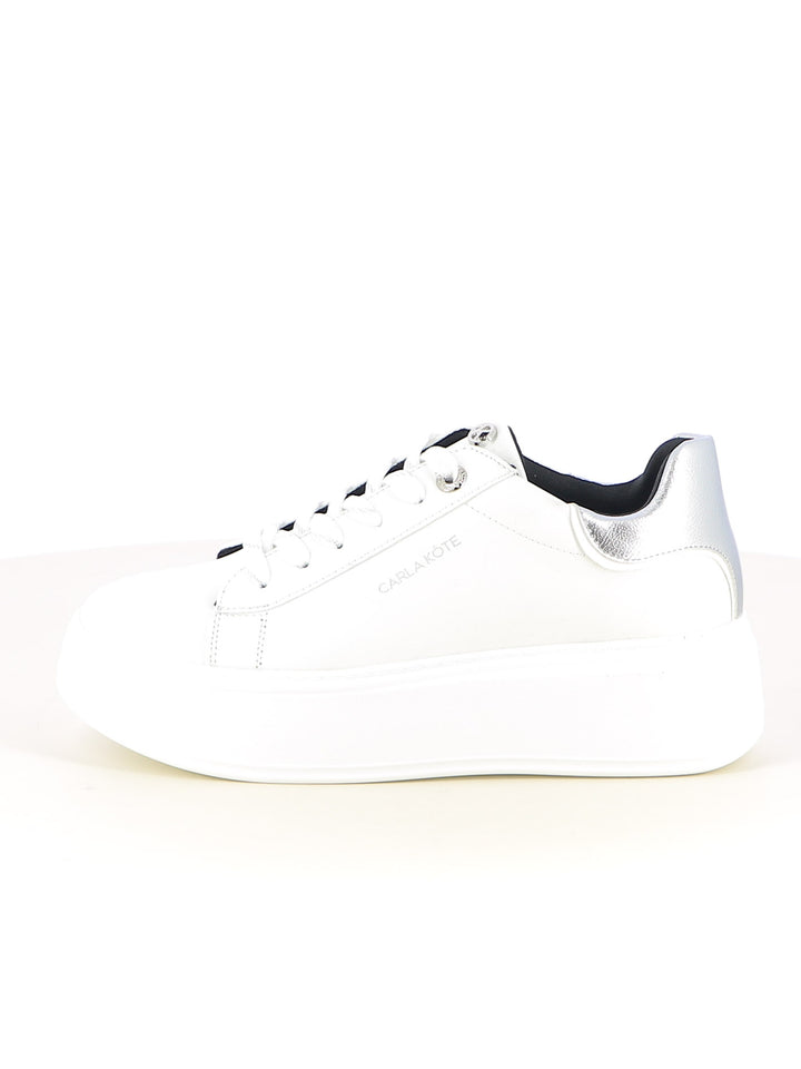 Sneakers stringate donna CARLA KOTE X33-4K bianco argento | Costa Superstore