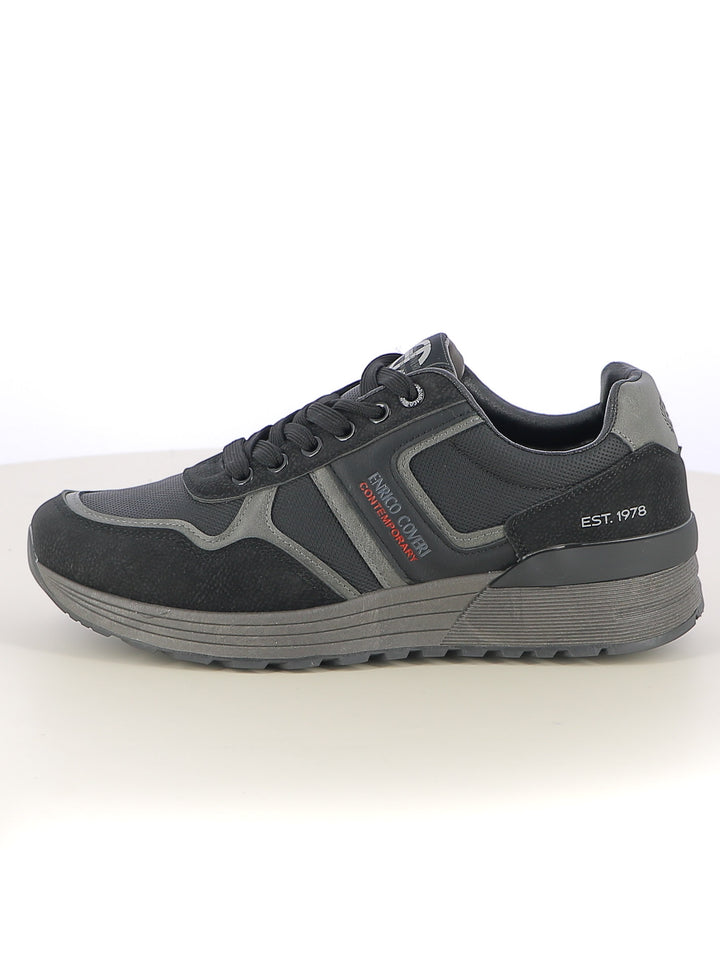 Sneakers stringate uomo ENRICO COVERI CONTEMPORARY EJM526D38 nero | Costa Superstore