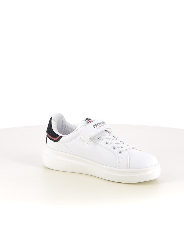 Sneakers con strappi bambino ENRICO COVERI SPORTSWEAR CKS524C50B bianco nero | Costa Superstore