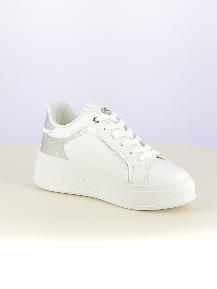 Sneakers stringate donna MAAX ZS01K bianco argento | Costa Superstore