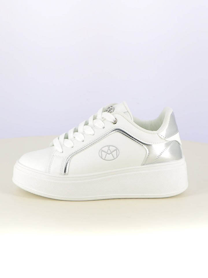 Sneakers stringate donna MAAX ZS01K bianco argento | Costa Superstore