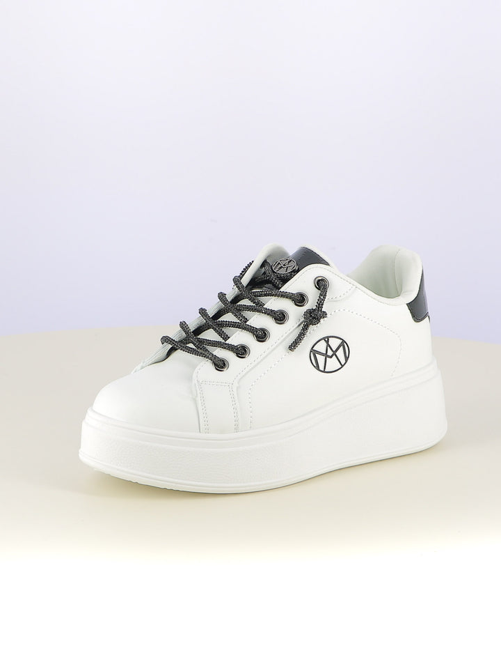 Sneakers stringate donna MAAX ZS04K bianco nero | Costa Superstore