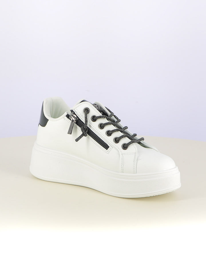 Sneakers stringate donna MAAX ZS04K bianco nero | Costa Superstore
