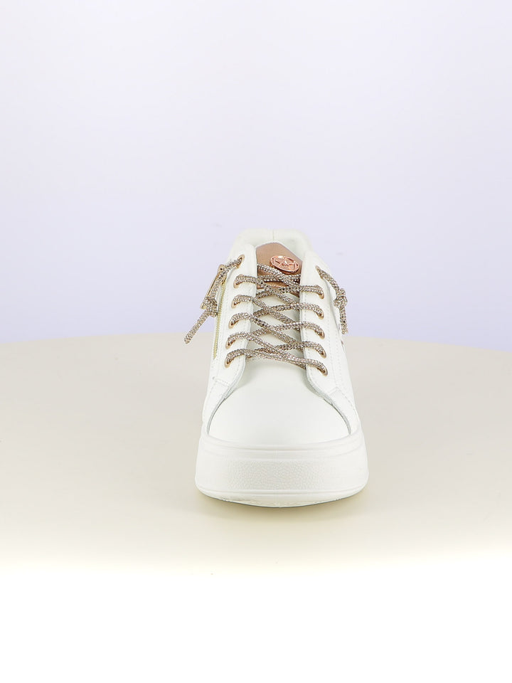 Sneakers stringate donna MAAX ZS04K bianco oro | Costa Superstore