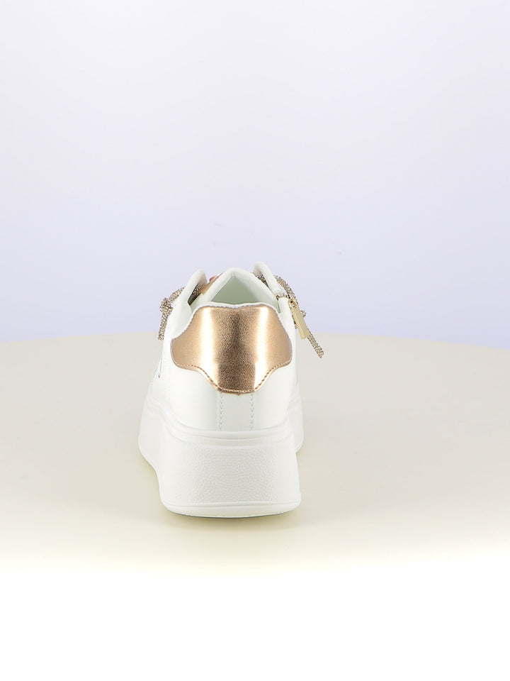Sneakers stringate donna MAAX ZS04K bianco oro | Costa Superstore